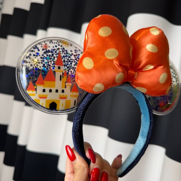 Disney Parks 2023 Minnie Mouse Ear Headband Castle Fireworks Glitter Adults - Picture 7 of 7
